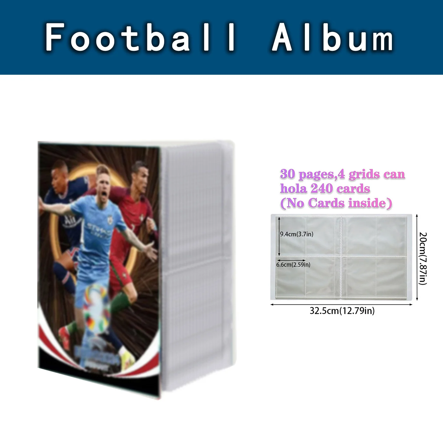 Синий альбом для футбольной карты держатель карт папка букв 240 шт. коробка