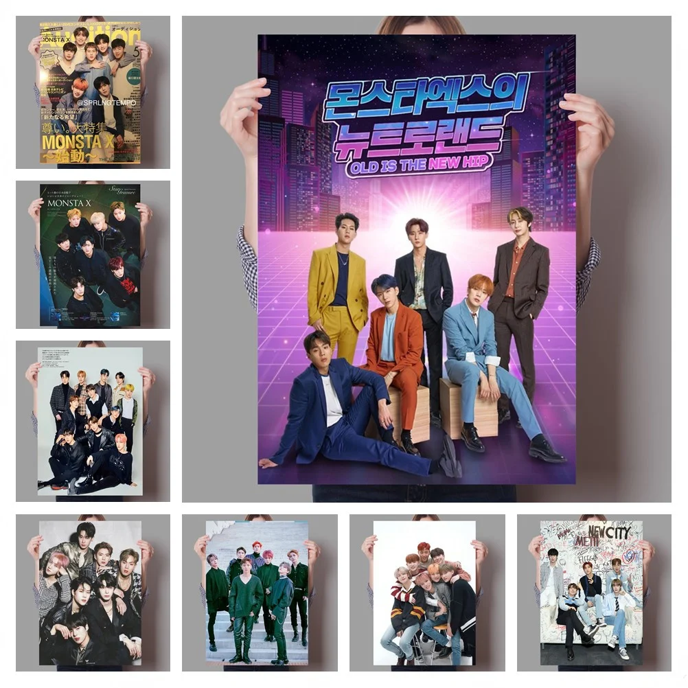 Новинка 2022 г. постеры Kpop Monsta X с музыкальными мотивами группы мальчиков