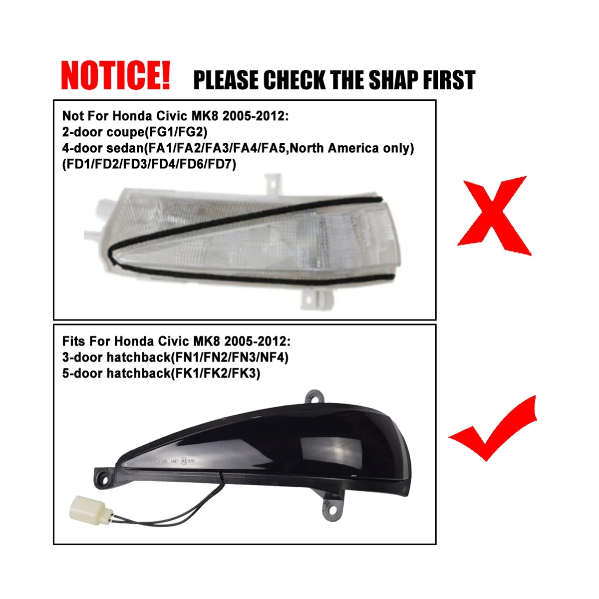 Динамическая Φ боковой зеркальный индикатор для хэтчбека MK8 Type-S Type-R FN FK 1 2