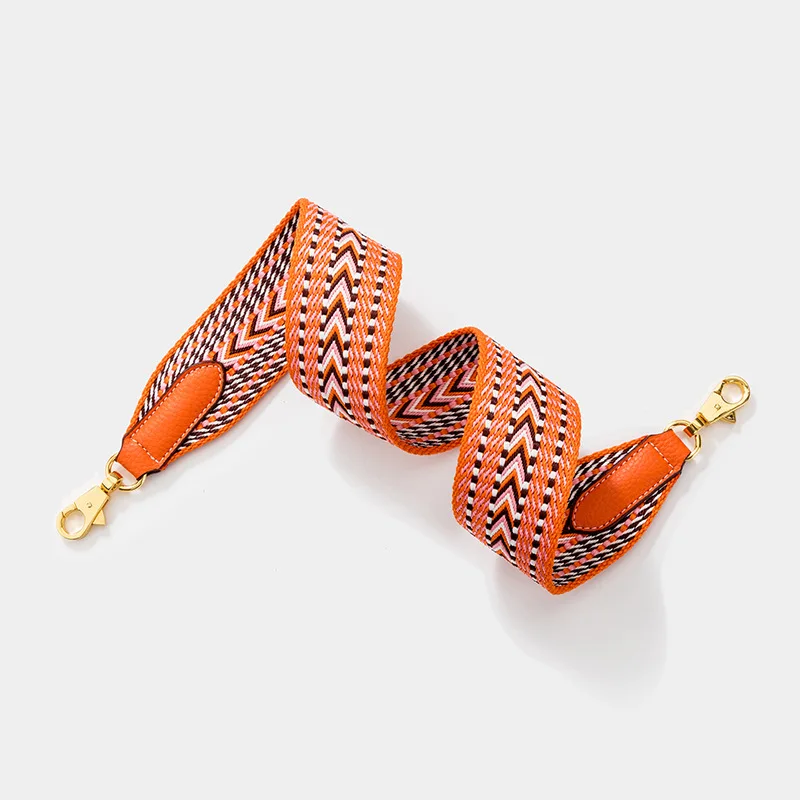 5cm Wax Line Weave Wide Bags Straps Bag Accessories Cowhide Shoulder Crossbody Strap for Canvas Bucket Tote Handbags V Pattern