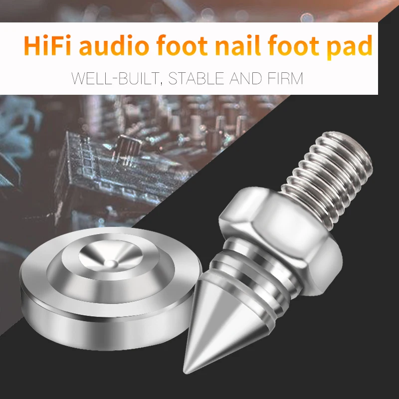 4Pcs HiFi Audio Foot Spike Stainless Steel CD Amplifier Speaker Machine Stand Feet Pad Nail