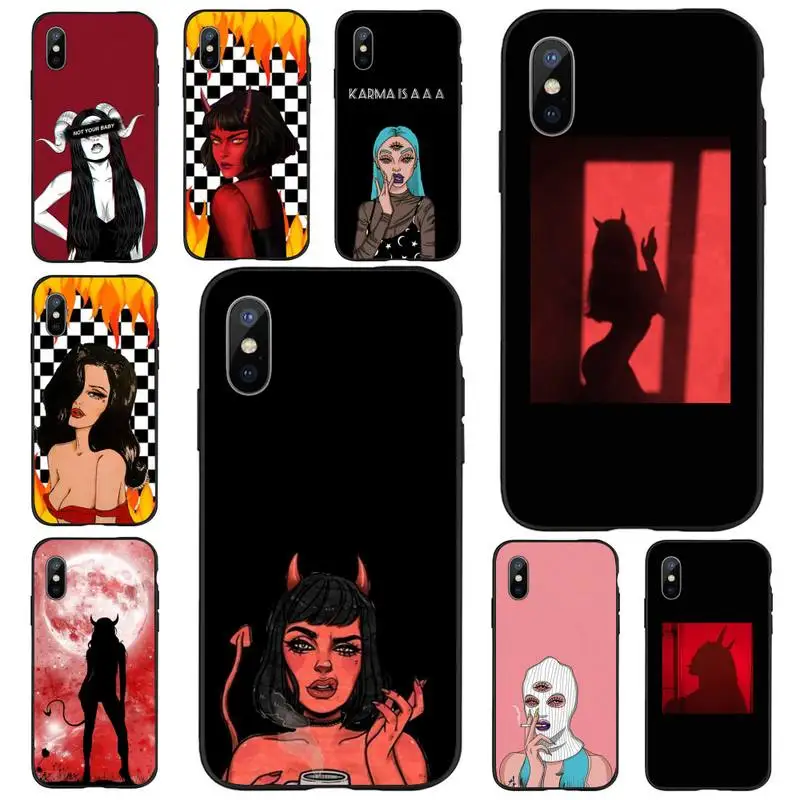 

Devil Woman Sexy Girl Phone Case for iPhone 11 12 13 mini pro XS MAX 8 7 6 6S Plus X 5S SE 2020 XR
