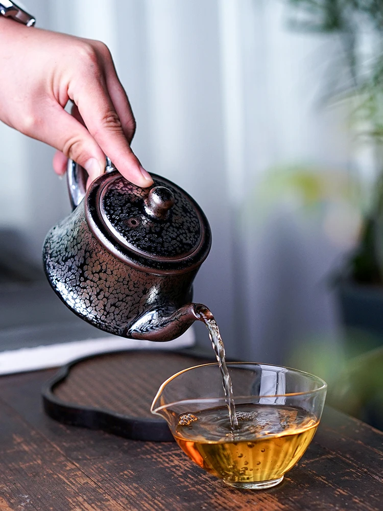 JZ349 фарфоровый чайник чайный Tenmoku с отверстием для заварки и крышкой 12 85 унции