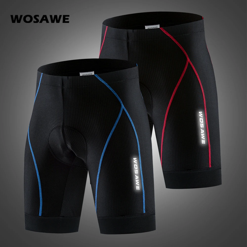 

WOSAWE Men Reflective 5D Padded Cycling Shorts Shockproof MTB Bicycle Shorts Road Bike Shorts Ropa Ciclismo Tights