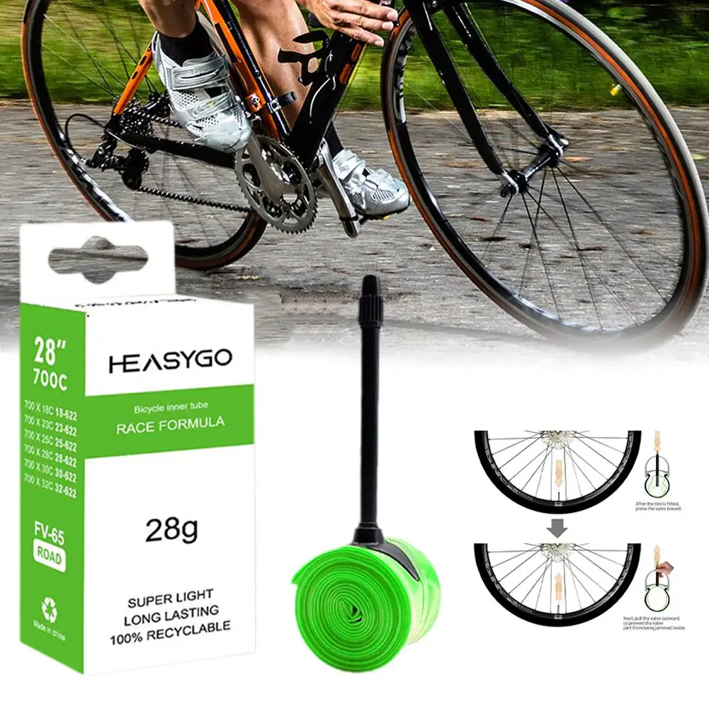 

Bicycle Inner Tube For TPU Portable Fluorescent Green Easy Replace Easy Operate Ultra Light Mouth Road Bike Riding Accessor H9O2