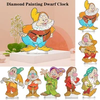 new disney diy diamond painting cartoon dwarf clock rhinestone mosaic kit handmade ornament desk decoration art gift crafts