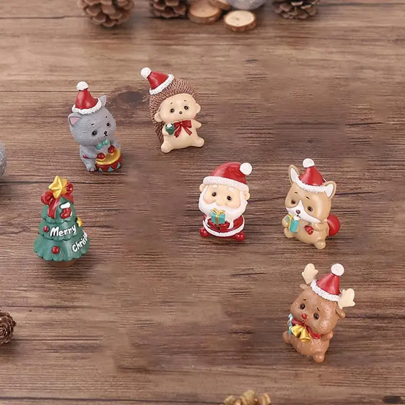 

Santa Claus Christmas Ornament Gift Mini Statue Model Craft Bonsai Decor Miniature Home Fairy Garden Decoration DIY Accessories