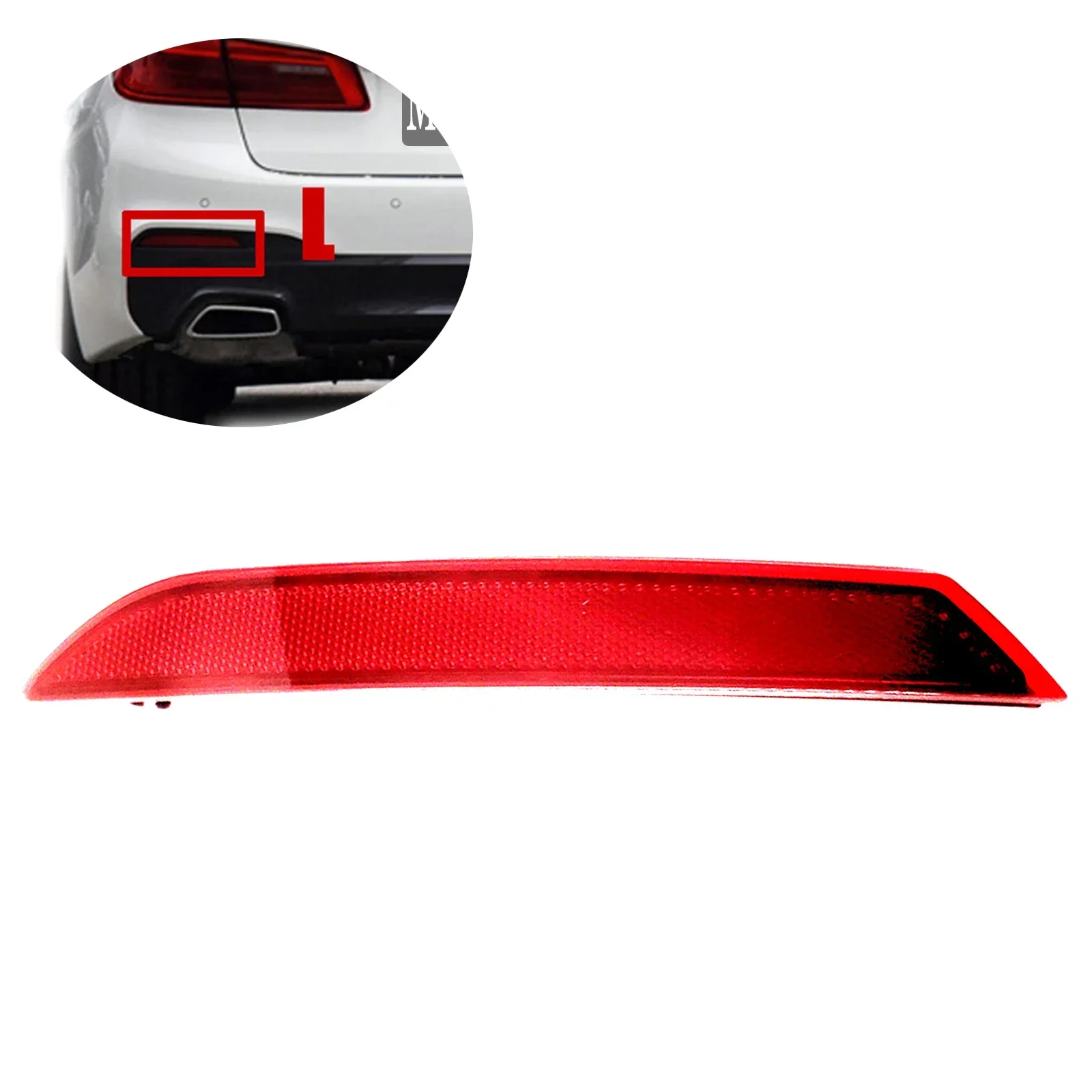 Фото Для заднего отражателя 17-22 BMW 5 M-SPORT G30 седан G31 Wagon 520d 520dX 525d 530d 530dX 530e 530iX 540dX 540iX M550dX левая и правая сторона №4