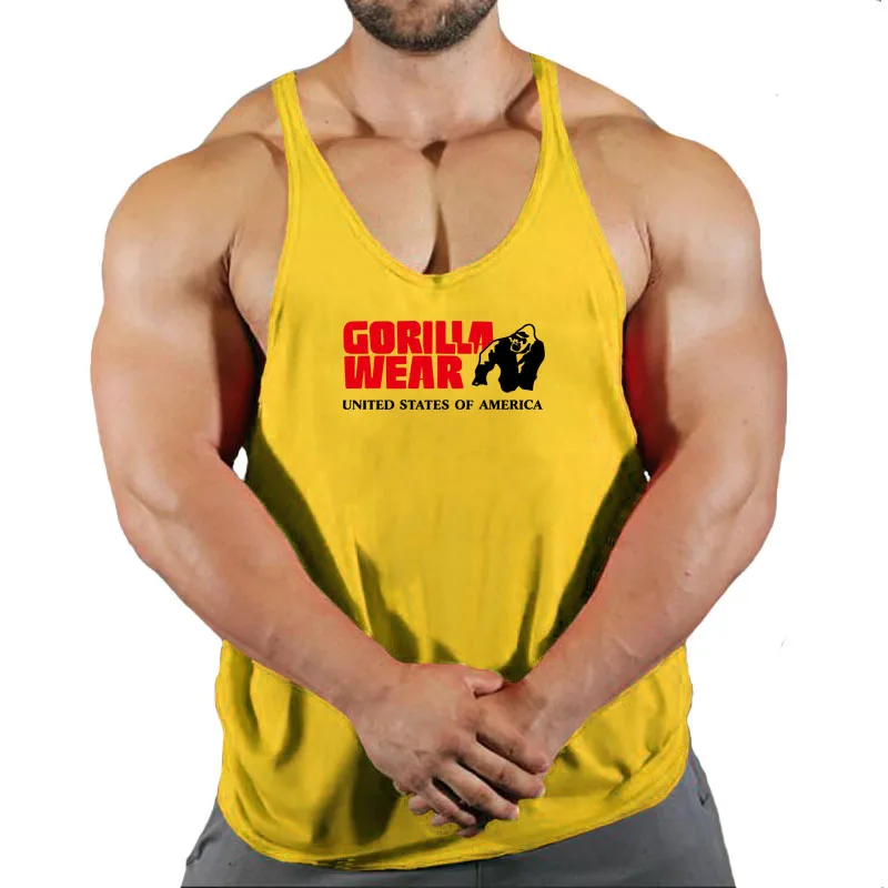 

Mens Tank Top Gym Stringer Singlets Fitness Clothing Workout Cotton Sleeveless Shirt Summer Undershirt Vest Male