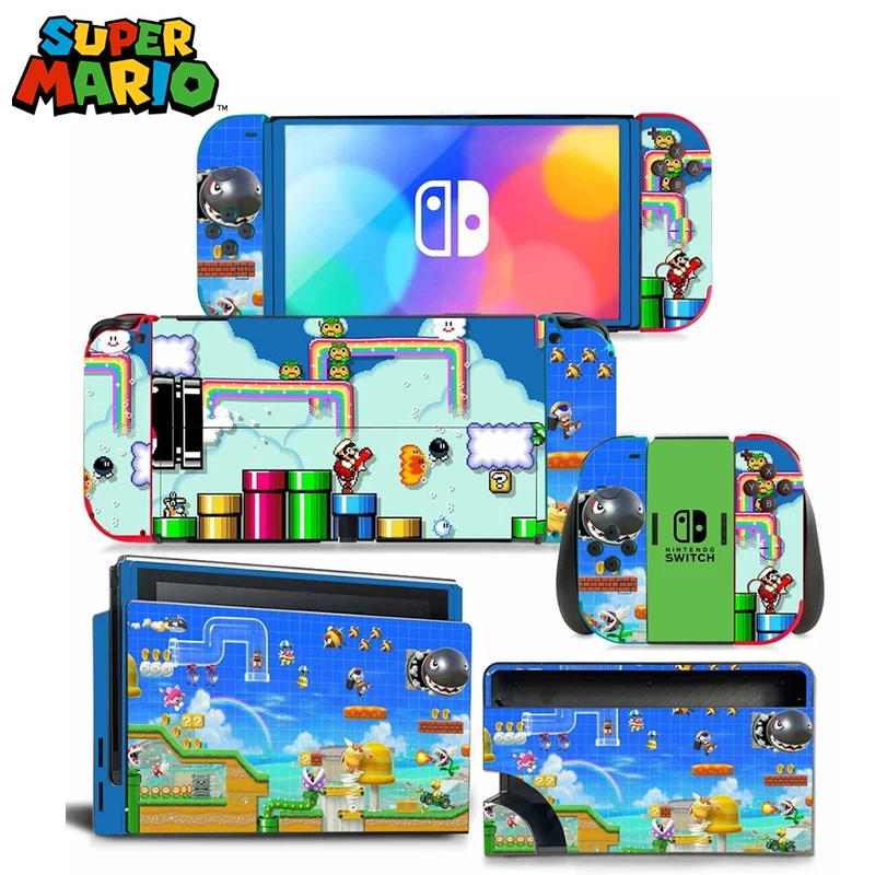 Аниме Супер Марио Nintendo переключатель Oled наклейка мультфильм все включено
