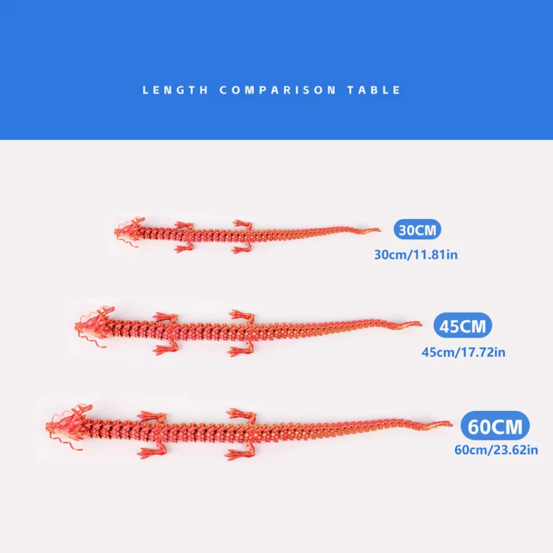 3D Печатный китайский дракон суставы которые могут двигаться украшения для дома