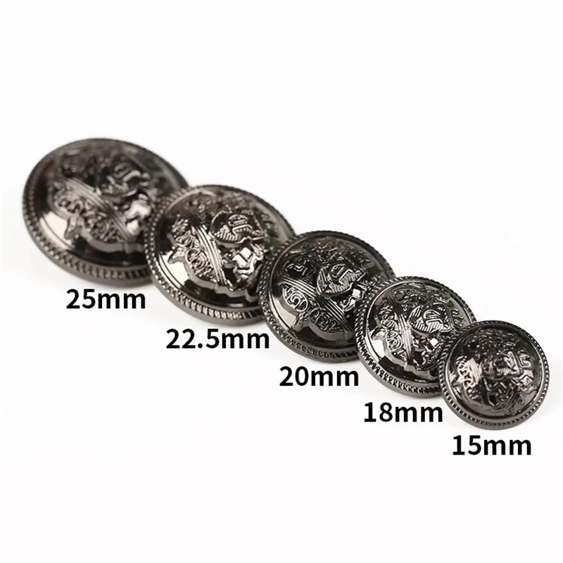15/20/25mm Fashion Metal Buttons Sewing Accessories Black Golden Buttons for Shirt Coat Jacket Decorative Buttons for Clothing images - 6