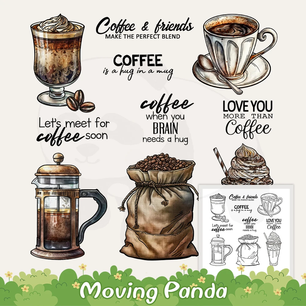 

Have A Cup Of Coffee Cutting Dies Clear Stamp Coffee Beans DIY Scrapbooking Metal Dies Silicone Stamp For Cards Albums Crafts