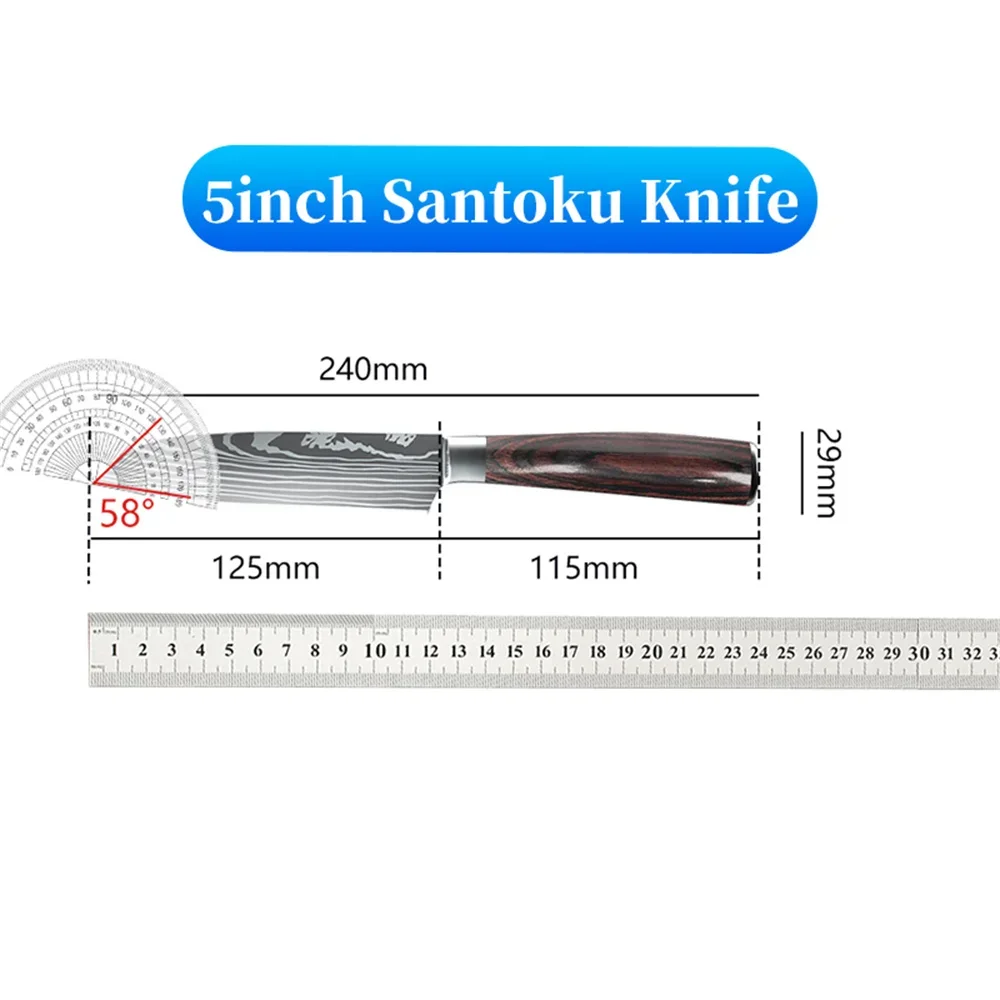 Нож Santoku 7CR1 из нержавеющей стали японские кухонные инструменты для шеф-повара