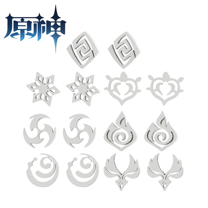 Серьги-гвоздики из нержавеющей стали серебристого цвета