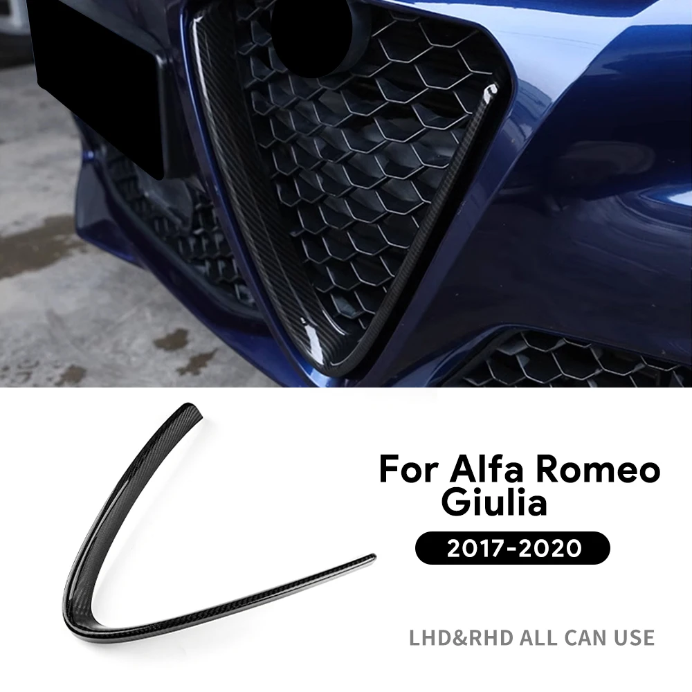 

Для Alfa Romeo Giulia 2017 2018 2019 2020 наклейка из настоящего твердого углеродного волокна LHD RHD автомобильная решетка декоративная рамка аксессуары