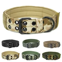 Camouflage Tactical Dog Collar Military Pet Necklace Choker Nylon Training Adjustable Medium Large Big Neck M-XL Accessories