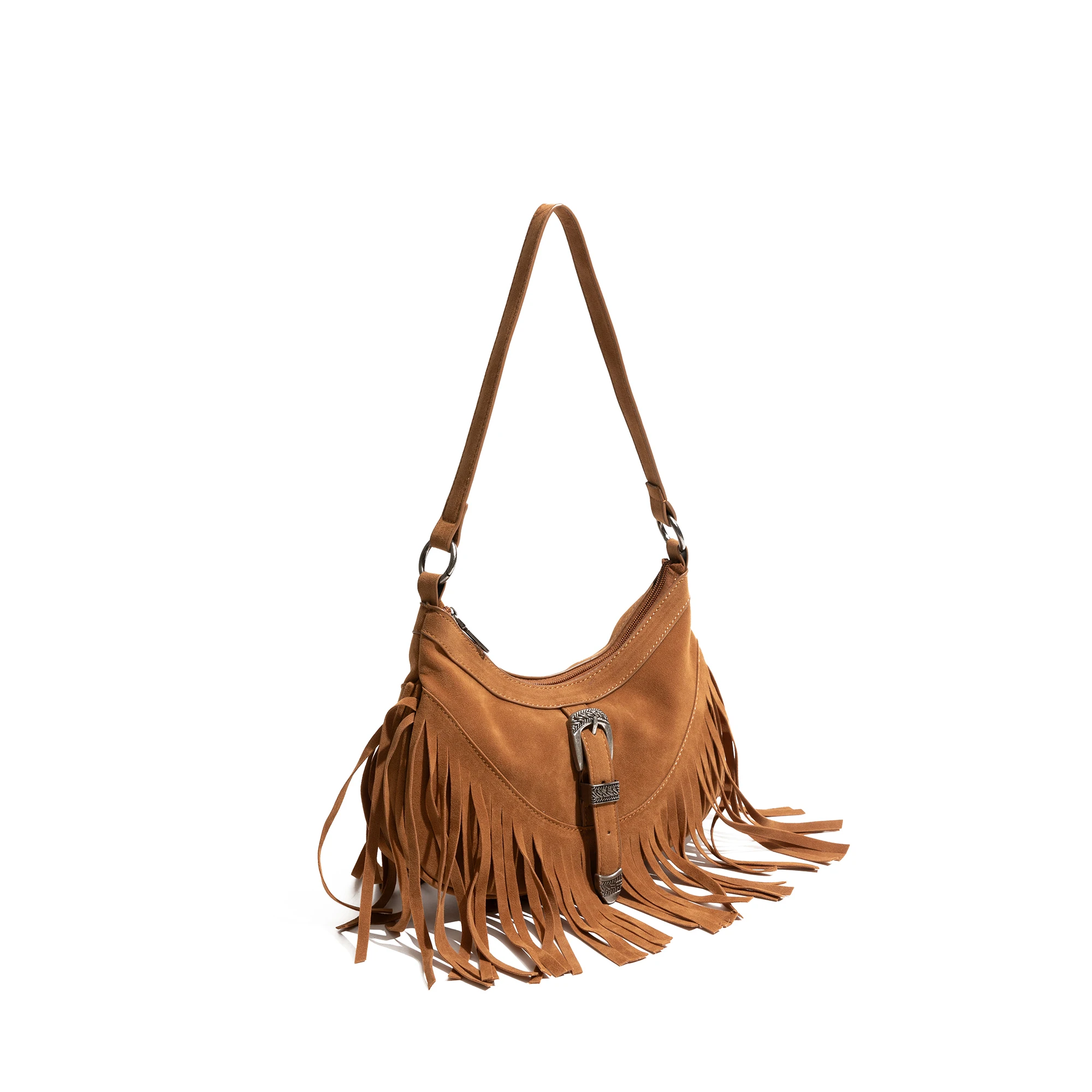 MABULA Ретро сумка через плечо из искусственной замши с кисточками для повседневной