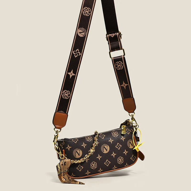 

2022 модные женские сумки на плечо с принтом, повседневные дамские сумочки через плечо с двумя ремешками, роскошные кожаные дизайнерские сумк...