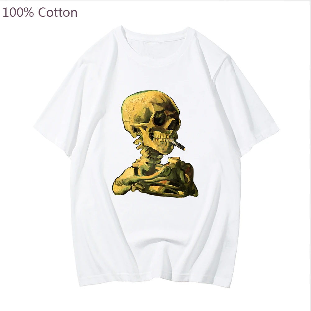

Skeleton Skull Printed Tshirts Men/Women Round Neck Graphic Tee Summer Funny Shirts Top Short Sleeve Hip-Hop Clothes Pure Cotton