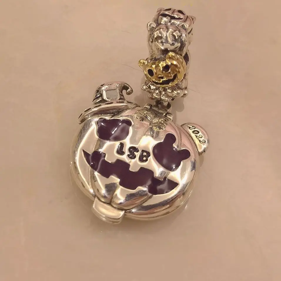 

Карманный Шарм-бусина в виде тыквы на Хэллоуин, меняет цвет при повышении температуры, подходит для браслета Пандоры, европейские ювелирные...