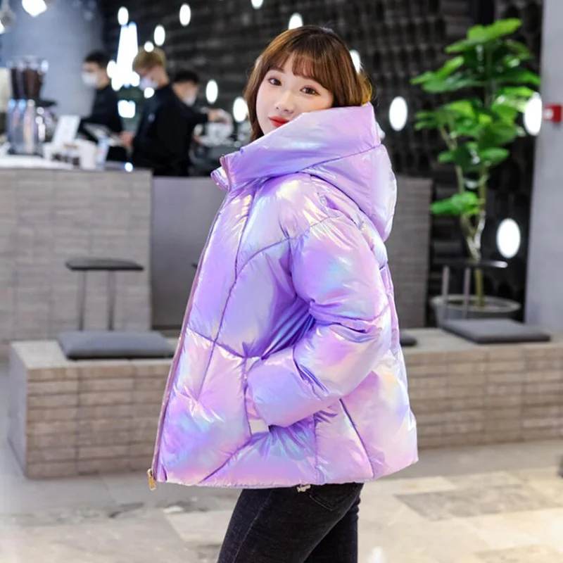 Colorful Bright Bread Clothes Women Short Overcoat Winter New Down Cotton Jacket Female Outwear Korean Loose Thicken Warm Parka