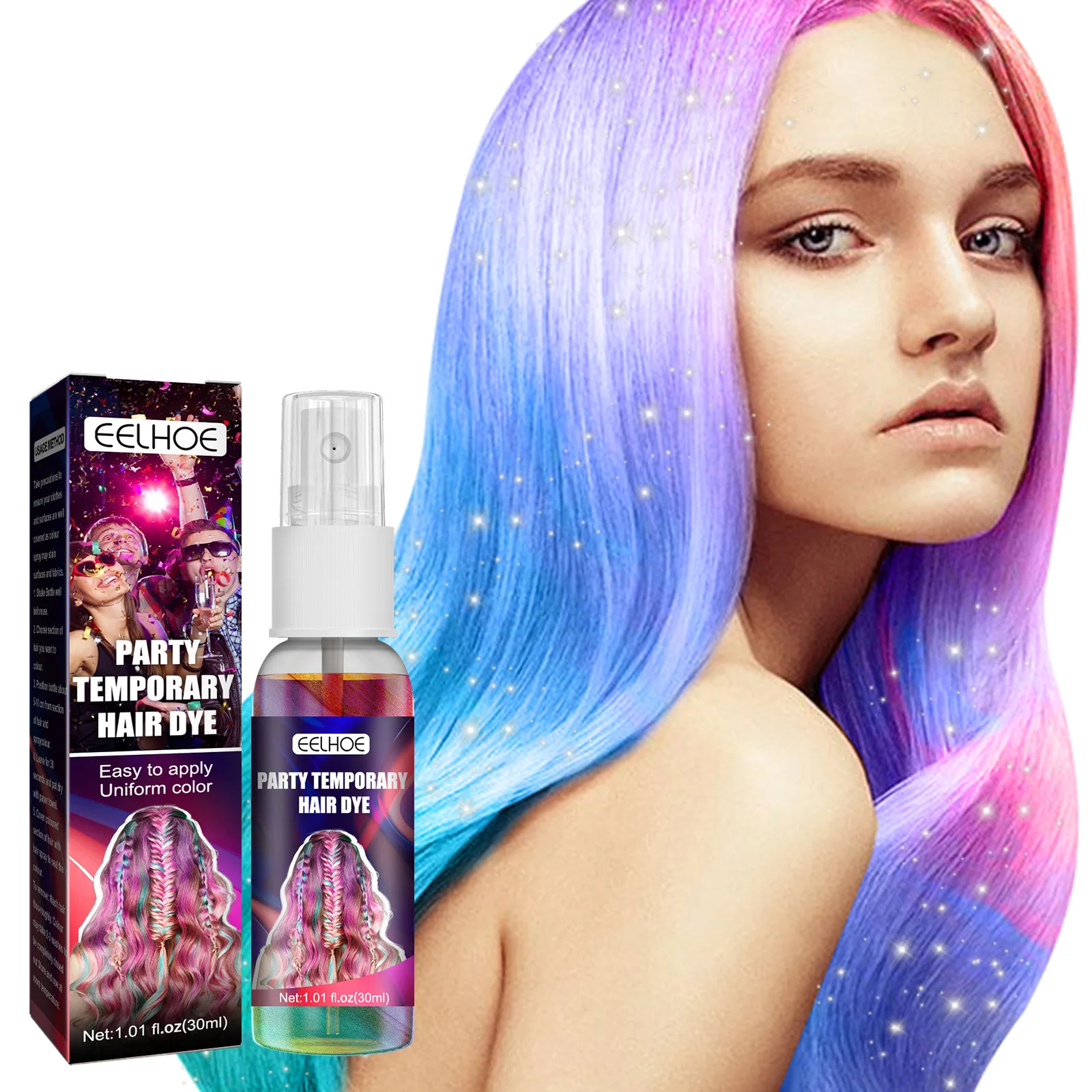 Hair Dye Spray Fast-drying Safe Hair Lightener Non-damaging Unique Flash Hairstyles