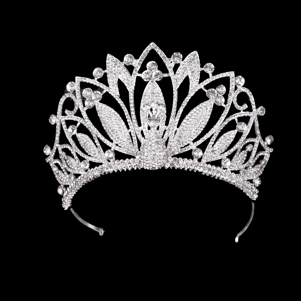 

Levery Princess Queen Wedding Tiaras Crowns Luxury Rhinestone Crystal Bridal Hair Accessories