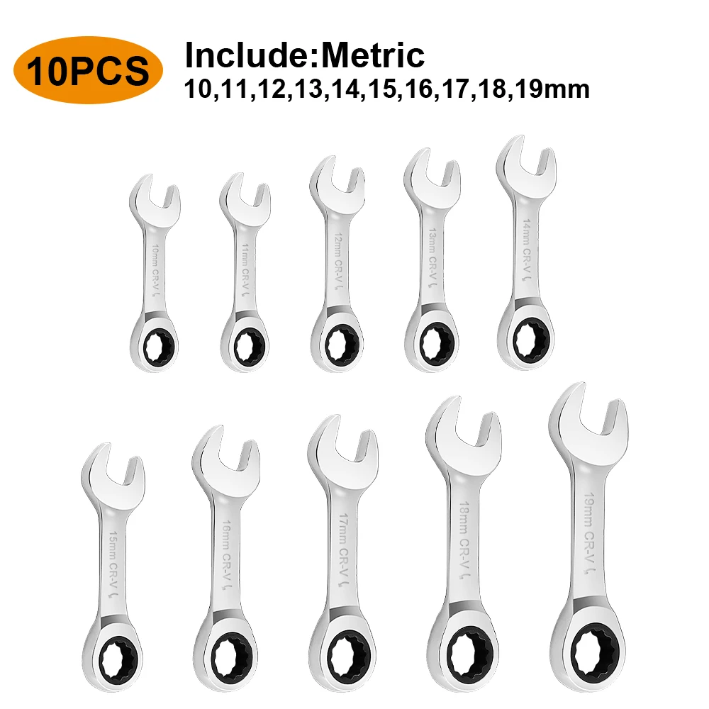 

WOZOBUY 12-точечный набор метрических комбинированных ключей с храповым механизмом, сталь CR-V 6-19 мм