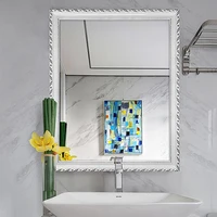 warm white frame bathroom mirror hanging modern vanity unbreakable bathroom mirror design safety espejo bathroom accessories