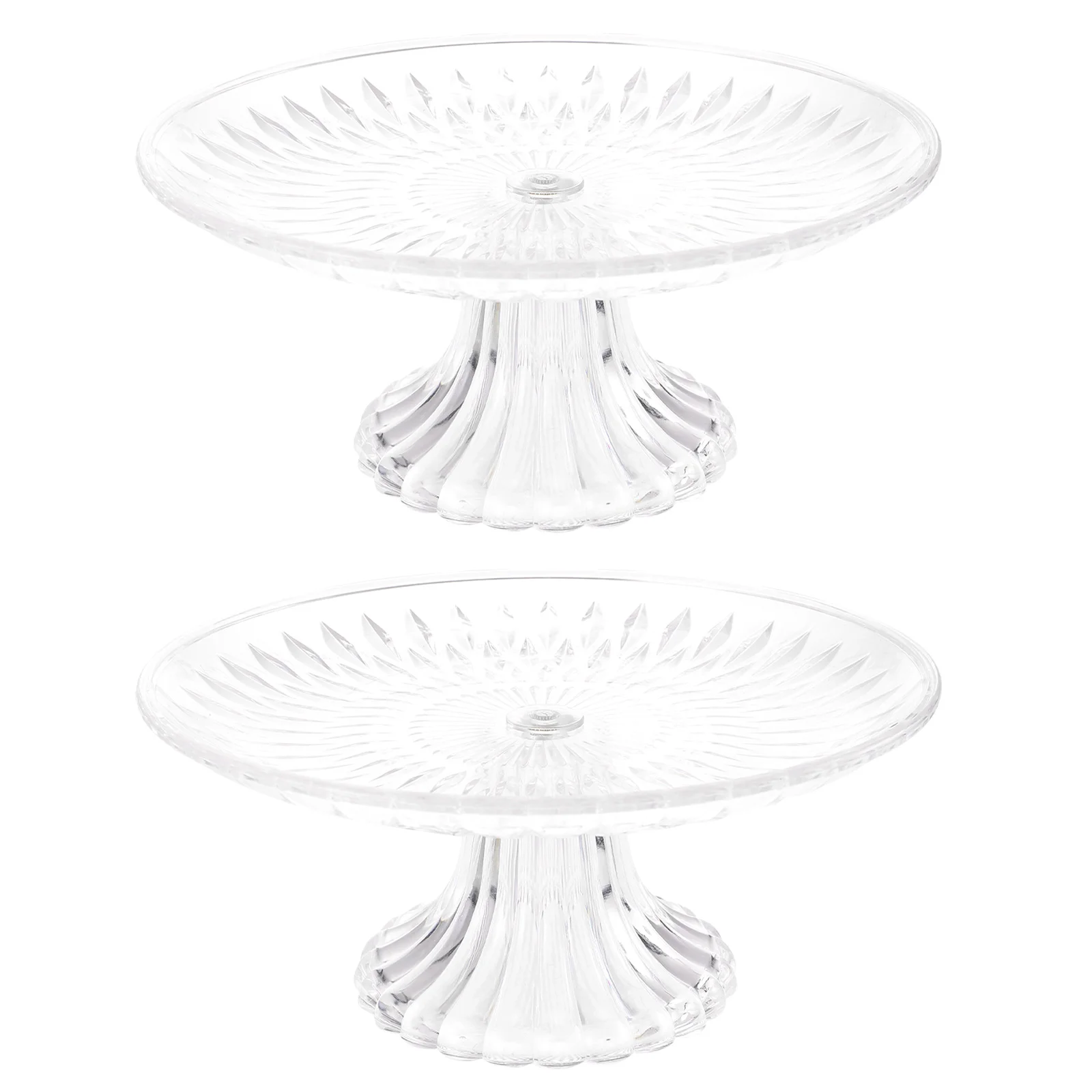 

Cake Standdisplay Platter Dessert Tray Plate Serving Cupcake Fruit Tower Decorative Trays Footed Dish Server Holder Clear