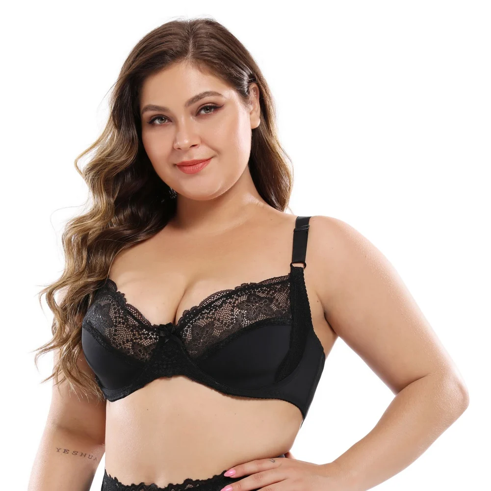 

Fashion Plus Size Bras for Thin Cup Adjusted-straps Underwire Bra Sexy Underwear Lace Bralette Lingerie Top