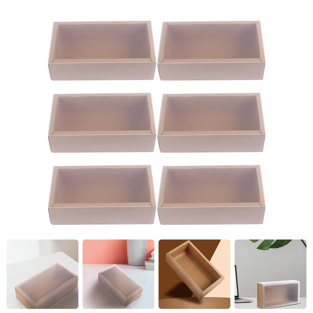 

6pcs Kraft Paper Soap Candy Boxes Novel Candy Containers Tea Packaging Box