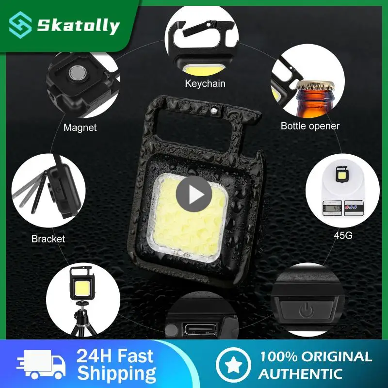 

Usb Charging Keychain Light Mini Torch Multifunctional Lamp 4 Modes Travel Accessories Flashlight Emergency Lamps Light Bulbs