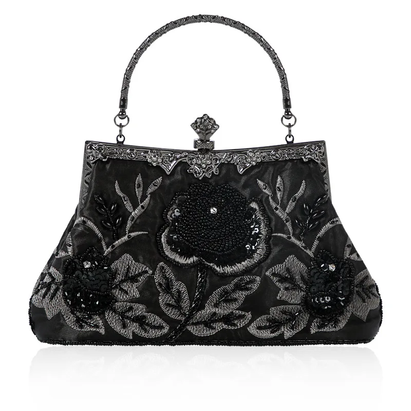 

2022 New Vintage Beaded Evening Bag Embroidered Bag Diamond Sequined Clutch Hand Bag Bride Bag