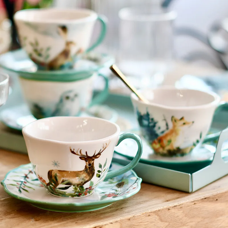 

Ceramic Coffee Mug Tea Cups with Plate 200ml