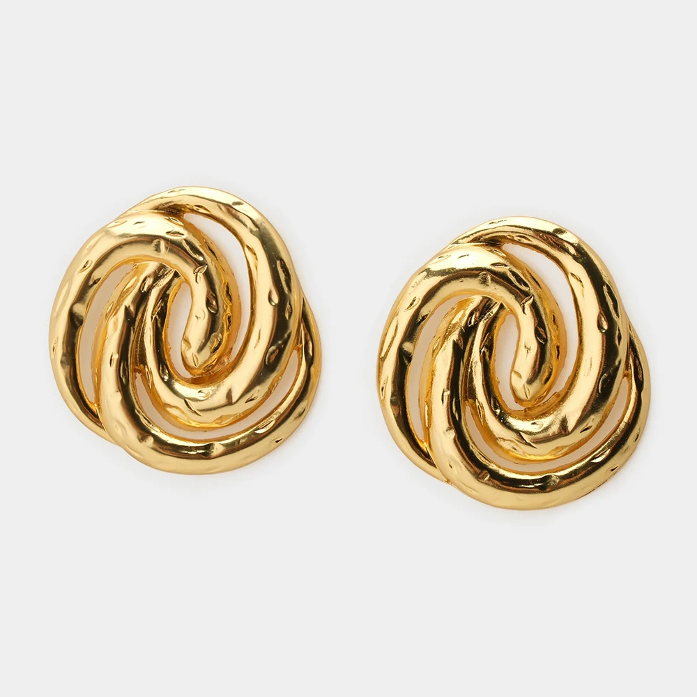 

JBJD Jewelry 18K gold Plated Spiral Design Stud Earring