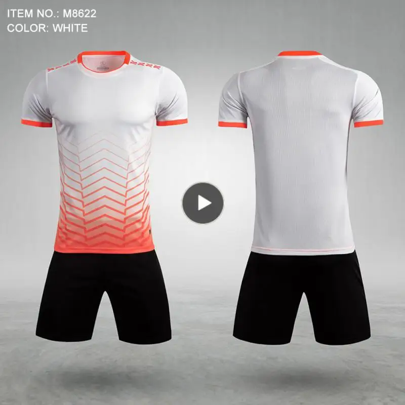 

Polyester Short Sleeve Suit Football Uniforms Football Training Suit Competition Suit Men And Women Sportswear One Suit Breathe
