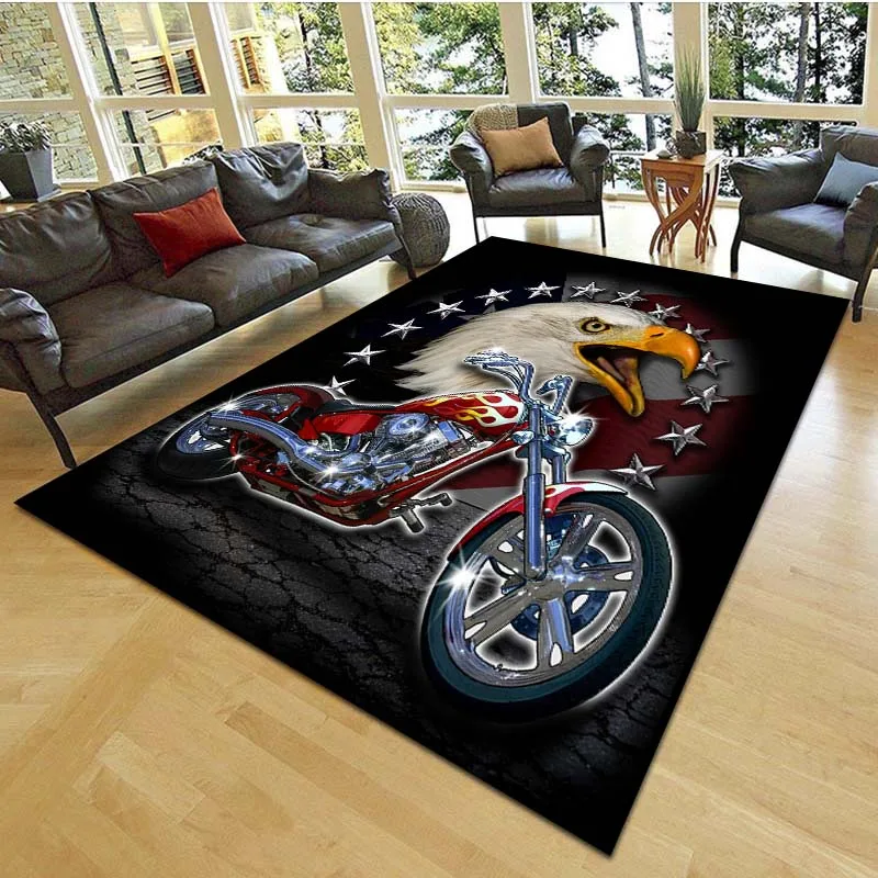 

Мотоциклетный ретро-коврик с принтом орла, нескользящий напольный коврик для детской комнаты, модный подарок на день рождения, декоративные коврики для спальни