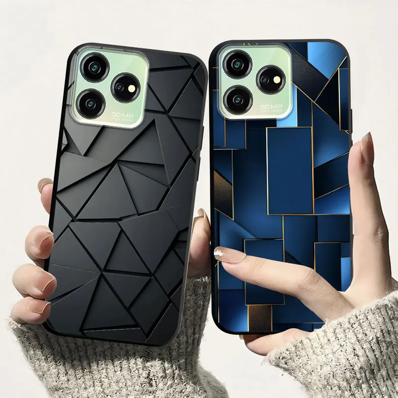 Фото Модный чехол для ZTE A75 4G A73 4G 5G, мягкий силиконовый чехол для ZTE Blade A 75, противоударный чехол из ТПУ для телефона, бампер с цветком и котом №1