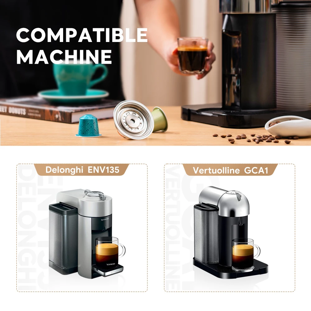 Многоразовый адаптер для капсул кофе Vertuo Delonghi ENV135 VertuoLine GCA1 держатель конвертера