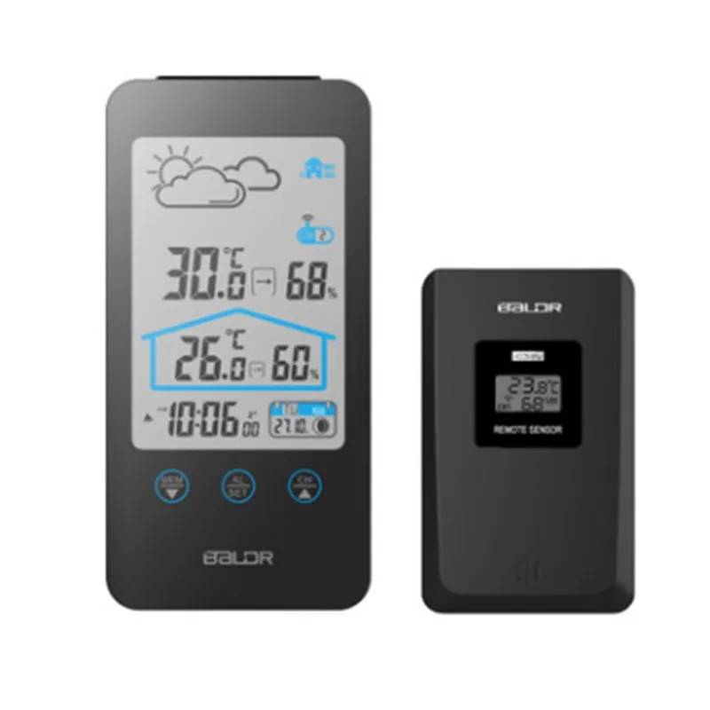 

Wireless Thermometer Hygrometer Touch Screen Weather Station With Thermometer Outdoor Forecast Sensor Clock
