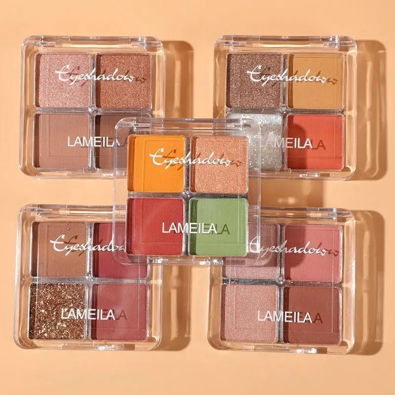 

LAMEILA Four-color Eyeshadow Tray Glitter Pearlescent Waterproof Glitter Beads Small Plate Portable