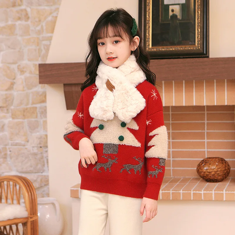 Красный Рождественский стиль зимняя Снежинка милый шар утолщенный теплый