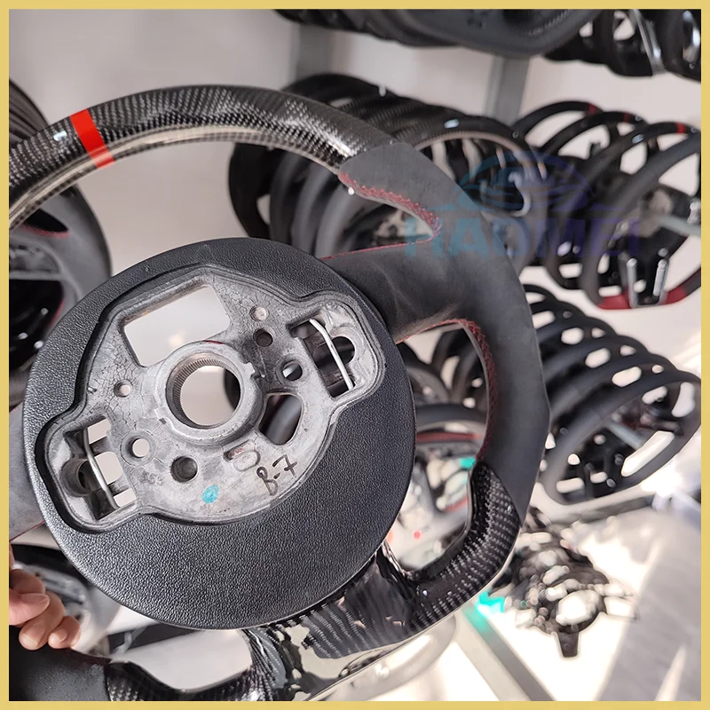 Рулевое колесо из натуральной черной кожи и углеродного волокна на заказ для Audi A7