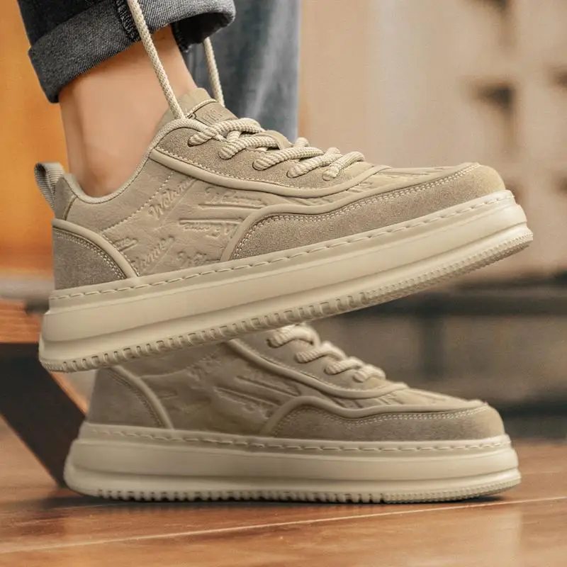 Мужская обувь новинка 2024 зимняя повседневная из натуральной кожи с низким берцем