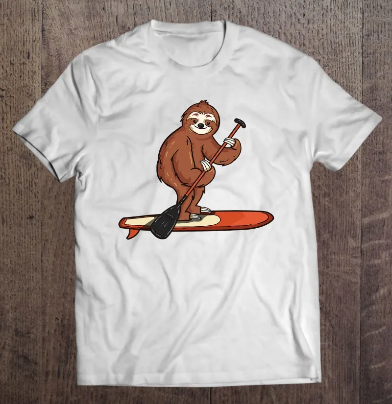 

Funny Paddleboarding Sloth Paddle Board Stand Up Paddleboard T Shirt For Men Harajuku Men's Clothing T Shirt Shirt Clothes Men