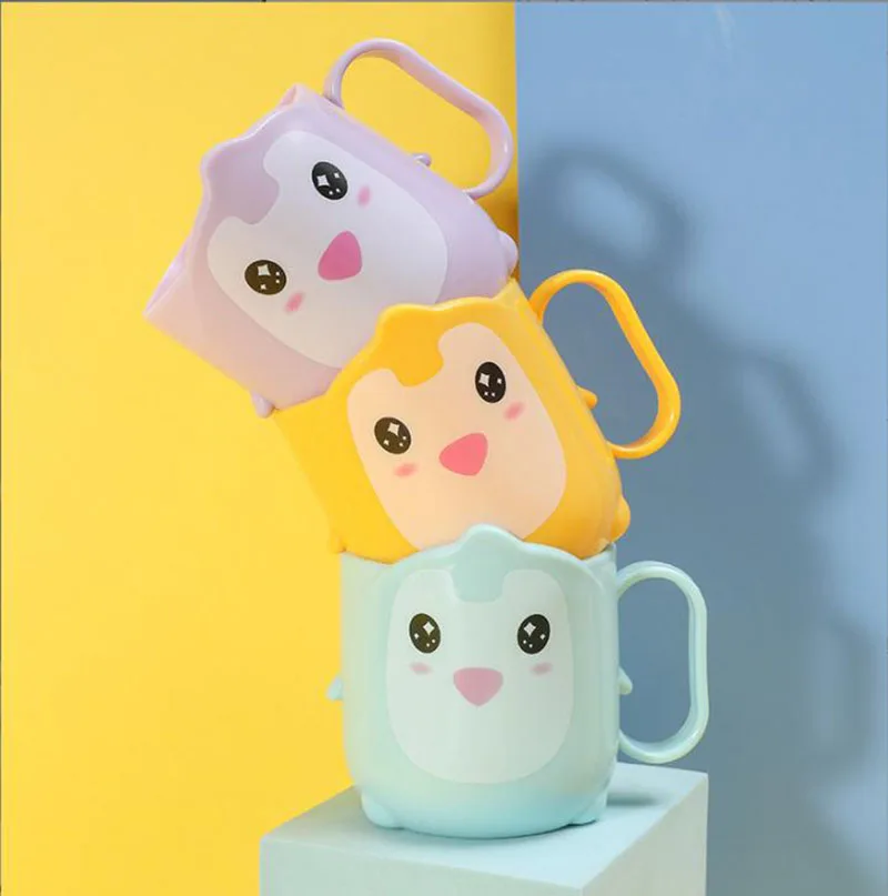

Bathroom Tumbler Thicken Children Creative Cartoon Penguins Cute Mouthwash Cup Storage Wash Mug Baby Toothbrush Cups