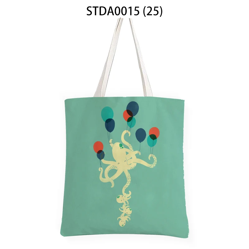 Холщовая Сумка для покупок в виде милых животных слона подарок модных женщин