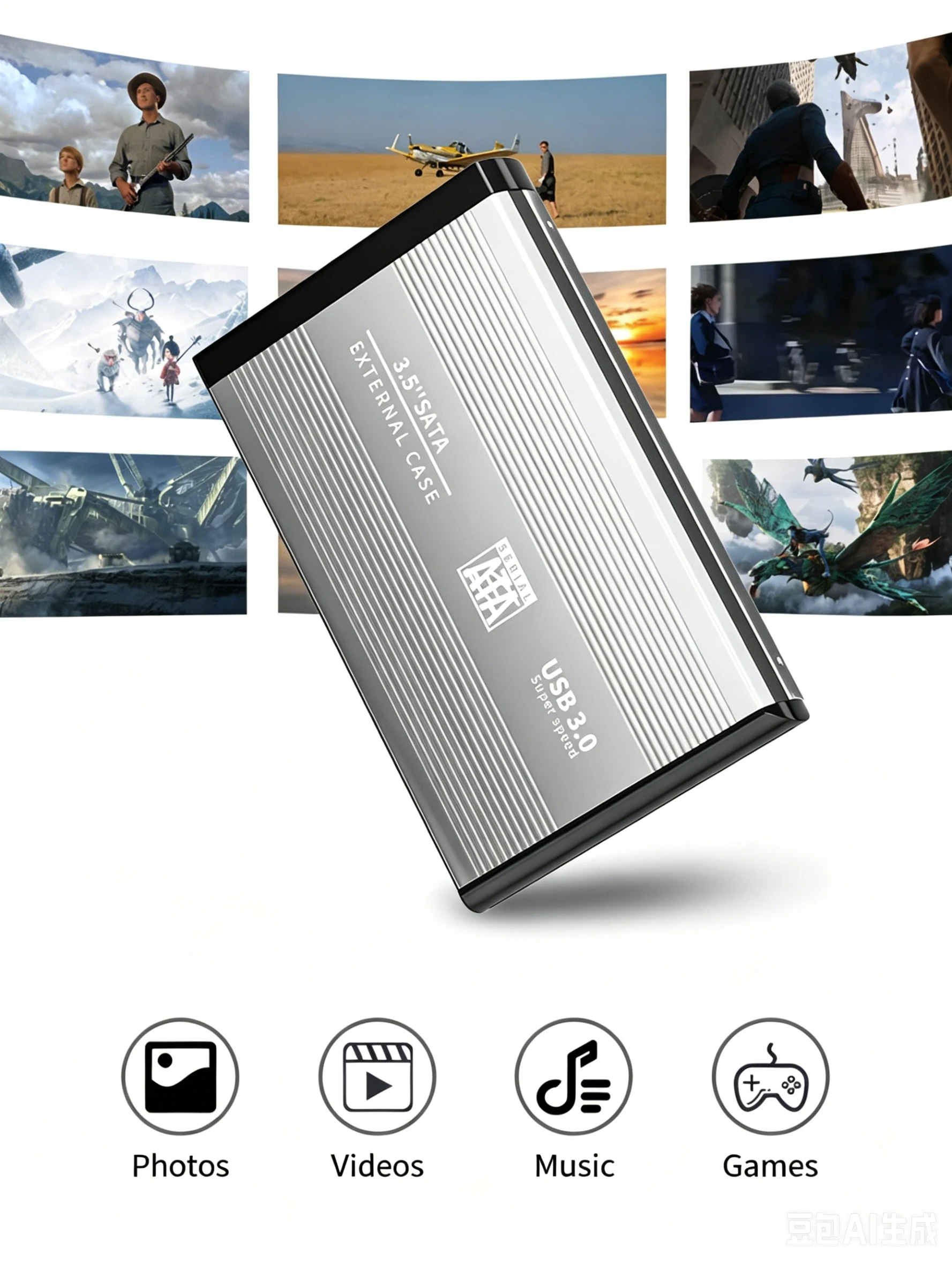 НОВЫЙ внешний жесткий диск 6 ТБ, 3,5-дюймовый корпус для HDD, USB 3.0 с поддержкой SATA, высокоскоростной адаптер для ПК и ноутбуков (art.: 3920db3dfe9cd) - 3920db3dfe9cd
